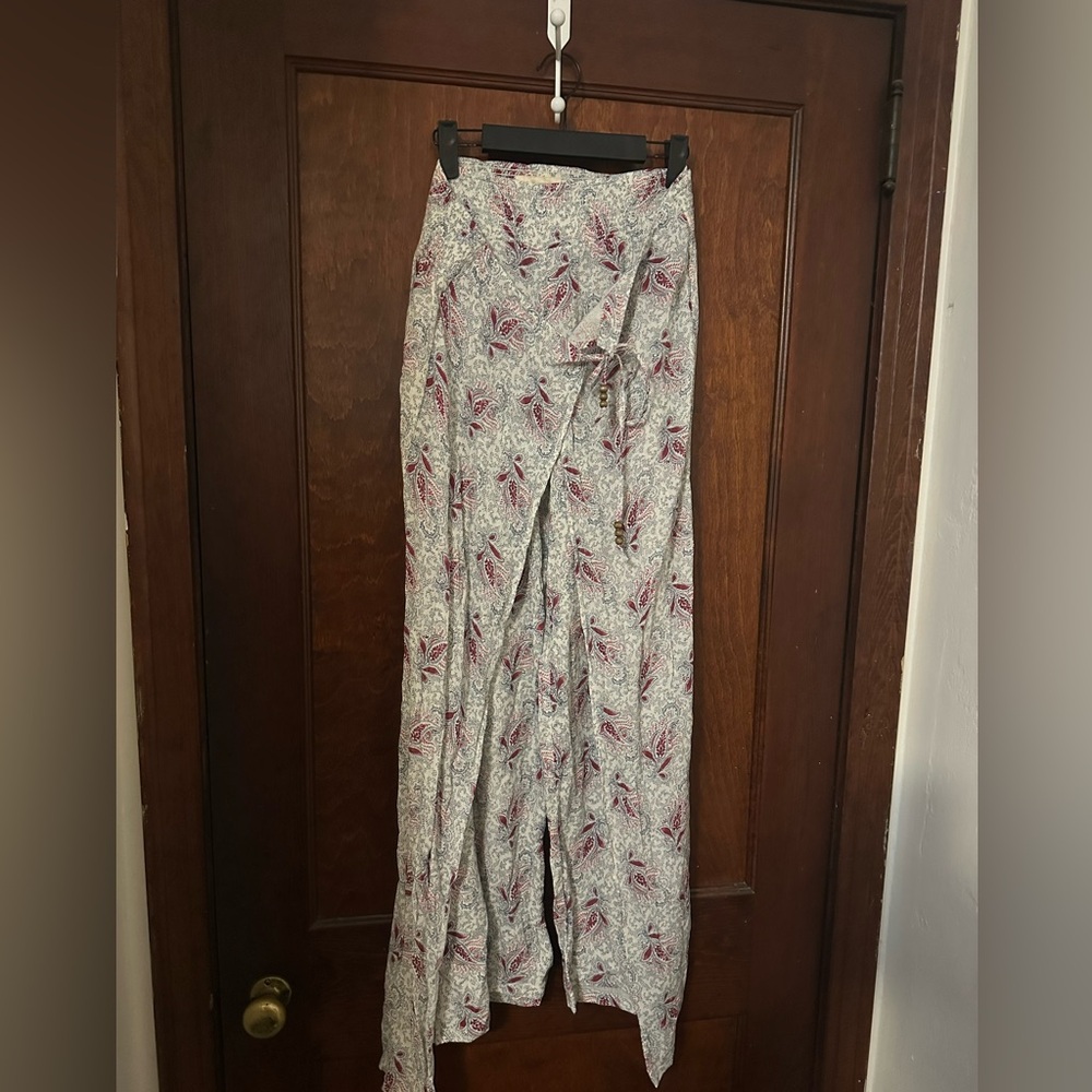 Ralph Lauren Denim & Supply floral print high-rise palazzo wrap pants Size S - Picture 3 of 5